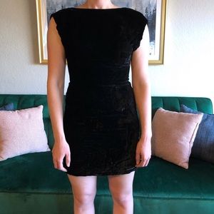 Vintage Patty O’Neil Classic Black Crushed Velvet Mini Dress